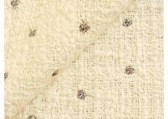 Tissu natté blanc et argent
