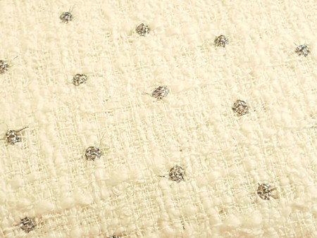 Tissu natté blanc et argent