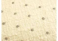 Tissu natté blanc et argent