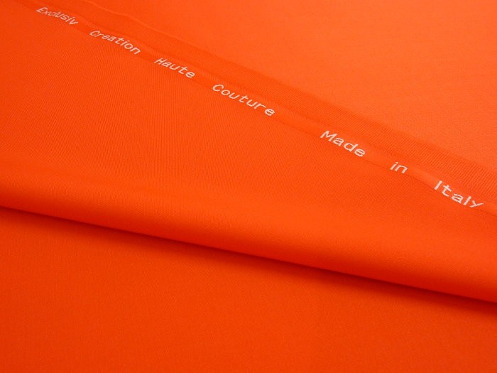 Tissu pure laine Haute-Couture tangerine