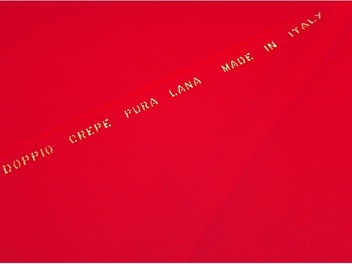 Tissu double crêpe de laine rouge