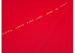 Tissu double crêpe de laine rouge