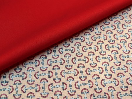 Tissu satin de soie imprimé étriers
