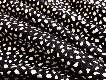 Tissu jersey mini-motifs blanc et noir