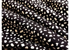 Tissu jersey mini-motifs blanc et noir