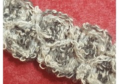 Ruban passementerie blanc cassé et gris