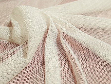 Tissu tulle de soie extensible blanc soie