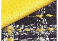 Tissu natté d'été bleu et jaune
