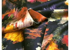 Tissu satin de soie imprimé mosaïque