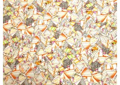 Tissu crêpe de soie imprimé mosaïque