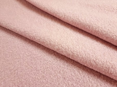 Tissu laine bouillie rose pétale