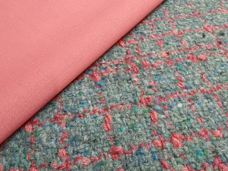 Tissu lainage à carreaux bleu Bondi