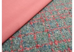 Tissu lainage à carreaux bleu Bondi