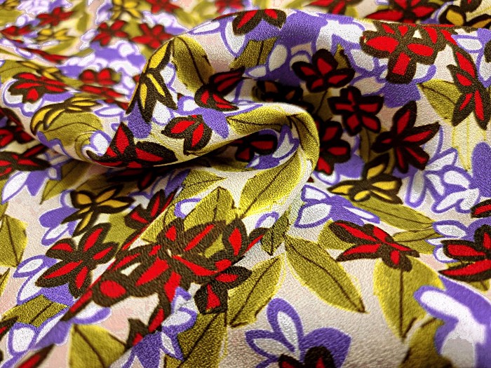 Tissu crêpe imprimé semis de fleurs