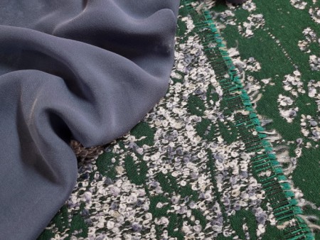 Tissu jacquard vert et bleus
