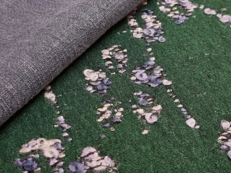 Tissu jacquard vert et bleus