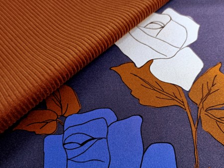 Panneau de tissu satin de soie imprimé