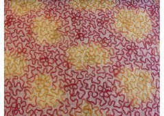 Tissu guipure souple rouge et jaune