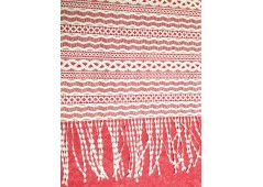 Tissu guipure frangée blanc cassé