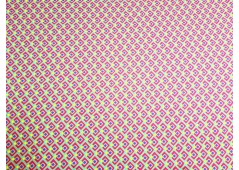 Tissu satin de coton imprimé géométrique rose
