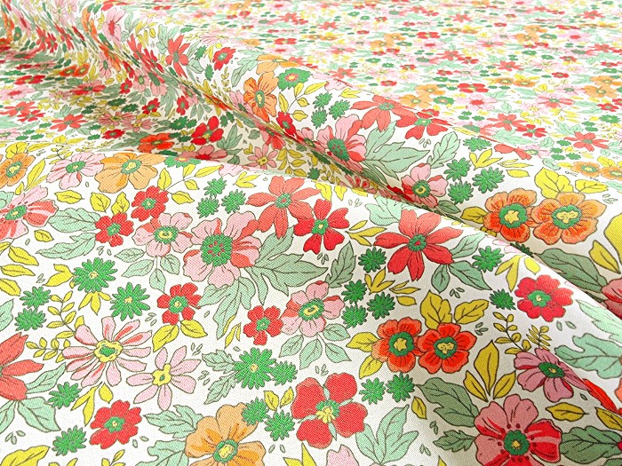 Tissu coton fleuri