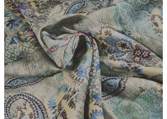 Tissu viscose imprimée bleue