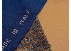 Tissu tweed bleu et bruns