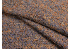 Tissu tweed bleu et bruns