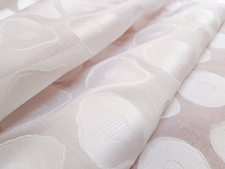 Tissu damassé de coton blanc