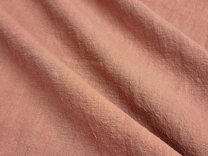 Tissu lin lavé rose indien