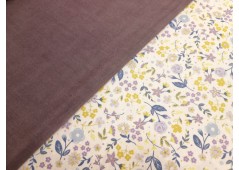 Popeline de coton fleurs lilas