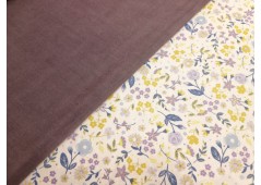 Tissu toile lin et soie violet colombin