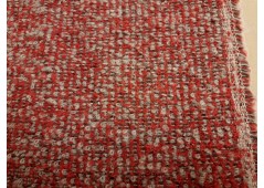 Tissu lainage bouclette rouge et gris