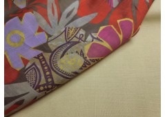 Tissu voile de coton imprimé jardin graphique
