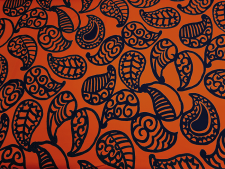 Imprimé bicolore tangerine et marine
