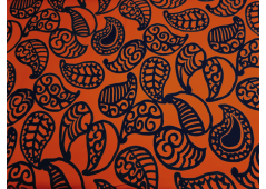 Imprimé bicolore tangerine et marine