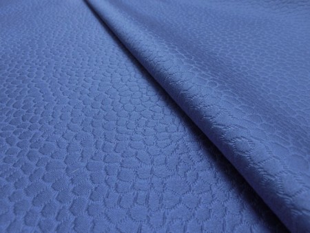 Tissu piqué de coton bleu cobalt