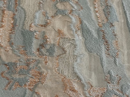 Tissu brocard bleu fumé