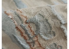 Tissu brocard bleu fumé