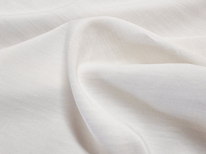 Tissu toile lin et soie blanc naturel