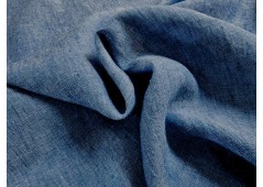 Tissu chambray de lin bleu jean