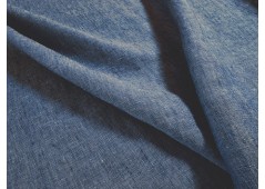 Tissu chambray de lin bleu jean
