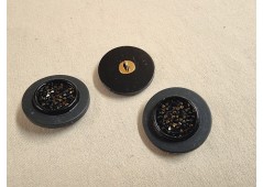 Bouton noir strass
