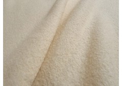 Tissu laine bouillie blanc naturel