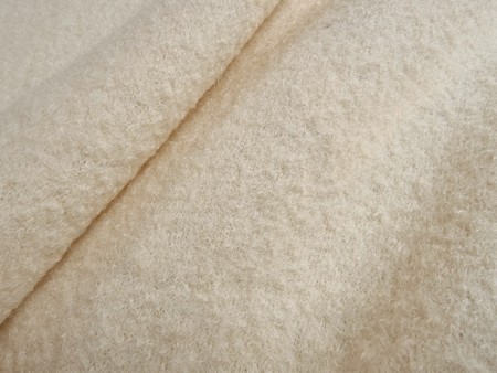 Tissu laine bouillie blanc naturel