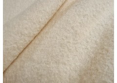 Tissu laine bouillie blanc naturel