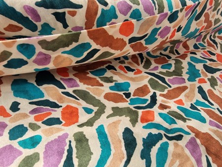 Tissu coton imprimé multicolore
