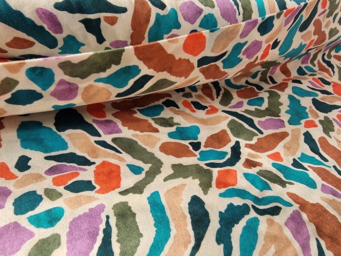 Tissu coton imprimé multicolore