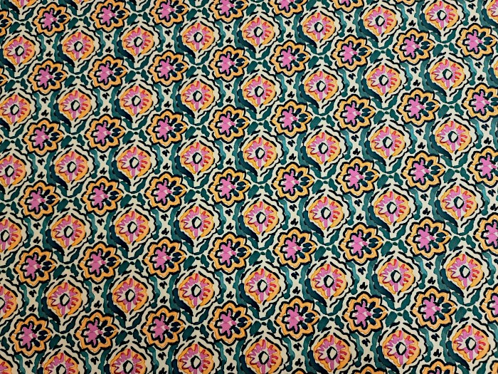 Tissu coton imprimé médaillons