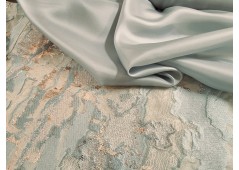 Tissu brocard bleu fumé